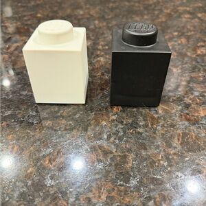LEGO Black and White Brick Salt and Pepper Containers